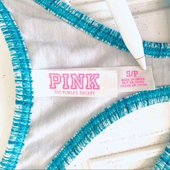 PINK Victoria Secret sport bra turquoise stretch  women size small - Picture 7 of 8